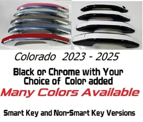 Black OR Chrome Door Handle Overlays 2023-2025 Chevy Colorado YOU PICK CLR