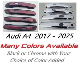 Custom Color & Chrome Door Handle Overlays 2017 - 2025 Audi A4 YOU PICK COLOR