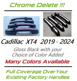 Custom Black & Color Door Handle Overlays 2019-2025 Fits Cadillac XT4 PICK CLR