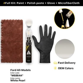 Touch up Paint for Ford Code: M6864A White Pearl Easy Apply Scratch Repair