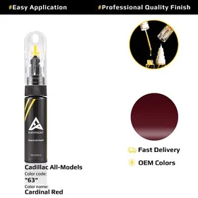 Touch up Paint for Cadillac Code: 63 Cardinal Red Easy Apply Scratch Repair