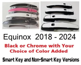 Custom Black OR Chrome Door Handle Overlays 2018-2024 Chevy Equinox YOU PICK CLR