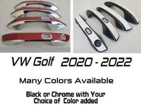 Black or Chrome Door Handle Overlays Volkswagen VW Golf 2020 - 2024 U PICK CLR