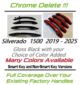Black and Color Door Handle Overlays 2019 - 2026 Chevy Silverado 1500 U PICK CLR