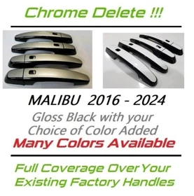 Custom Black and Color Door Handle Overlays 2018-2024 Chevy Malibu YOU PICK CLR