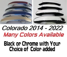 Custom Black OR Chrome Door Handle Overlays 2014-2022 Chevy Colorado U PICK CLR