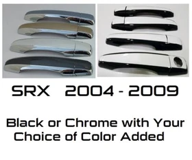 Custom Black or Chrome Door Handle Overlays 2004-2009 Cadillac SRX YOU PICK CLR
