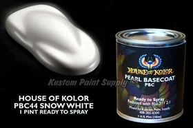 Snow White Pearl Basecoat PBC44 House of Kolor 1 Pint Can RTS or Un Mixed