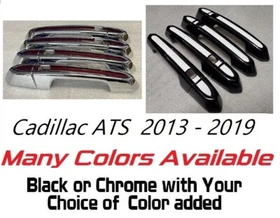 Custom Black OR Chrome Door Handle Overlays 2013-2019 Fits Cadillac ATS PICK CLR
