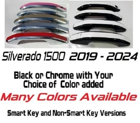 Black OR Chrome Door Handle Overlays 2019 - 2026 Chevy Silverado 1500 U PICK CLR