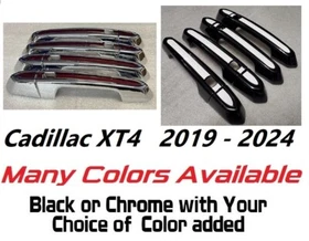 Custom Black OR Chrome Door Handle Overlays 2019-2024 Fits Cadillac XT4 PICK CLR