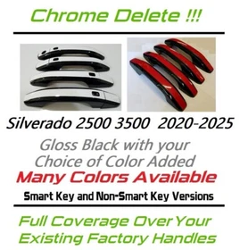 Black and Color Door Handle Overlays 2020-2026 Chevy Silverado 3500 U PICK CLR