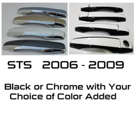 Custom Black OR Chrome Door Handle Overlays 2006-2009 Cadillac STS YOU PICK CLR