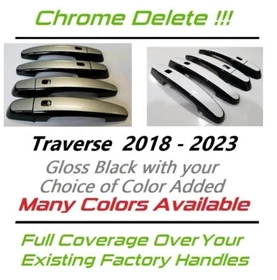 Custom Black & Color Door Handle Overlays 2018-2023 Chevy Traverse YOU PICK CLR