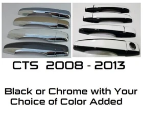 Custom Black OR Chrome Door Handle Overlays 2008-2013 Cadillac CTS YOU PICK CLR