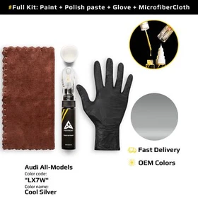 Touch up Paint for Audi Code: LX7W Cool Silver Fast Drying Scratch Repair