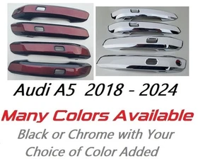 Custom Color & Chrome Door Handle Overlays 2018 - 2024 Audi A5 YOU PICK COLOR