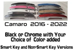 Custom Black OR Chrome Door Handle Overlays 2016 - 2022 Chevy Camaro U PICK CLR