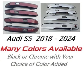 Custom Color & Chrome Door Handle Overlays 2018 - 2024 Audi S5 YOU PICK COLOR