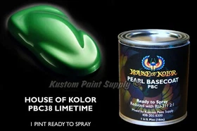 Limetime Pearl Basecoat PBC38 House of Kolor 1 Pint Can RTS or UnMixed