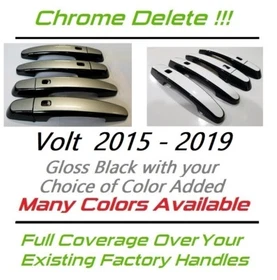 Custom Black and Color Door Handle Overlays 2015 - 2019 Chevy Volt YOU PICK CLR
