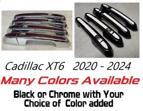 Custom Black OR Chrome Door Handle Overlays 2017-2024 Fits Cadillac XT6 PICK CLR
