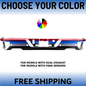 NEW Choose Your Color Rear Bumper For 2019-2025 GMC Sierra Chevrolet Silverado