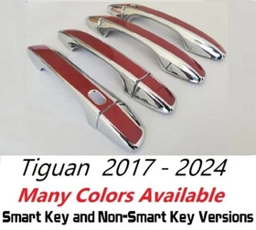 Chrome & Color Door Handle Overlays Volkswagen VW TIGUAN 2017-2024 YOU PICK CLR