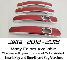 Chrome & Color Door Handle Overlays Volkswagen VW JETTA 2012-2018 YOU PICK CLR 