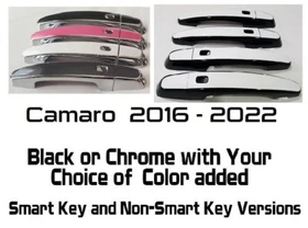 Custom Black OR Chrome Door Handle Covers 2016 - 2022 Chevy Camaro U PICK CLR