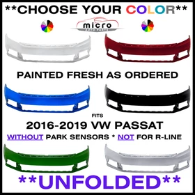 NEW FRONT BUMPER FOR 2016-2019 VW PASSAT PAINTED *CHOOSE YOUR COLOR* VW1000226