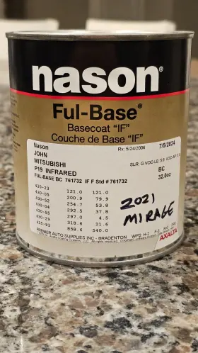 761732 NASON Ful Base Infrared Basecoat Auto Paint Mitsubishi