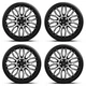 Wheel Trims 15" Black Silver Hub Caps Orden GTR Fits Ford Fiesta MK3