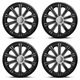 Wheel Trims 15" Black Silver Hub Caps Modena x4 Fits Ford S Max