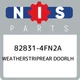 82831-4FN2A Nissan Weatherstriprear doorlh 828314FN2A, New Genuine OEM Part