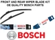 BMW 1 Series Front and Rear Windscreen Wiper Blade Set 2011 On BOSCH AEROTWIN