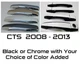 Custom Black OR Chrome Door Handle Overlays 2008-2013 Cadillac CTS YOU PICK CLR