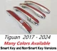Chrome & Color Door Handle Overlays Volkswagen VW TIGUAN 2017-2024 YOU PICK CLR